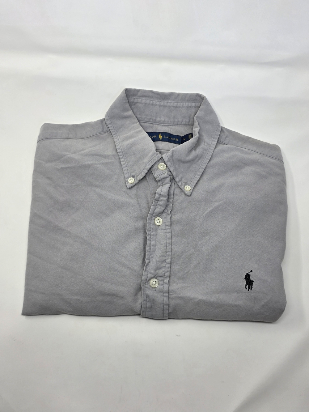 Ralph Lauren Light Gray Button-Down Oxford Shirt